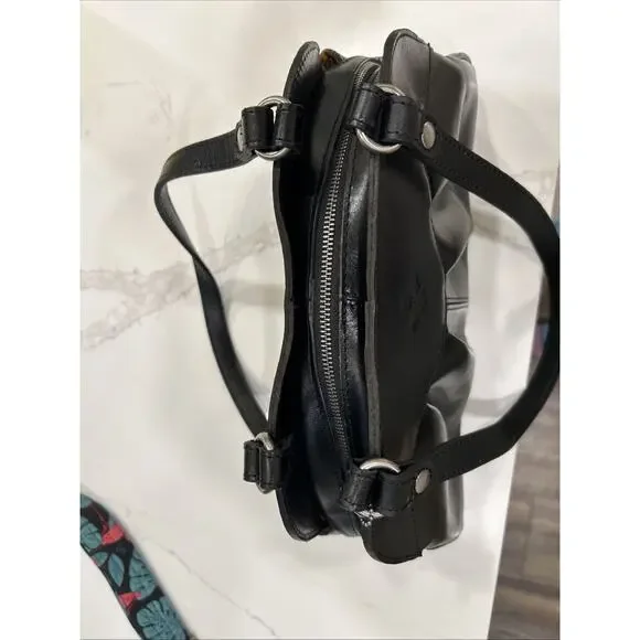 Patricia‎ Nash Macellara Oval Satchel Heritage black Leather Shoulder bag Purse - Picture 8 of 16